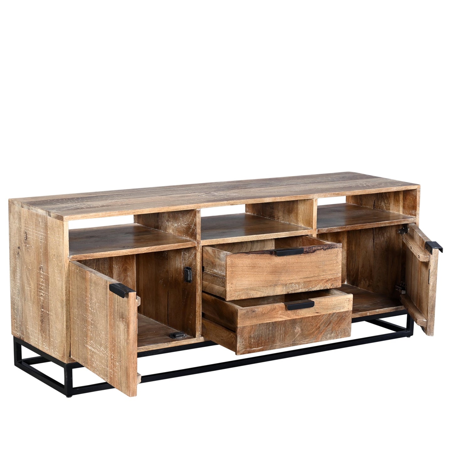 Barcelone - Meuble TV en manguier massif 140 cm - Sarrva