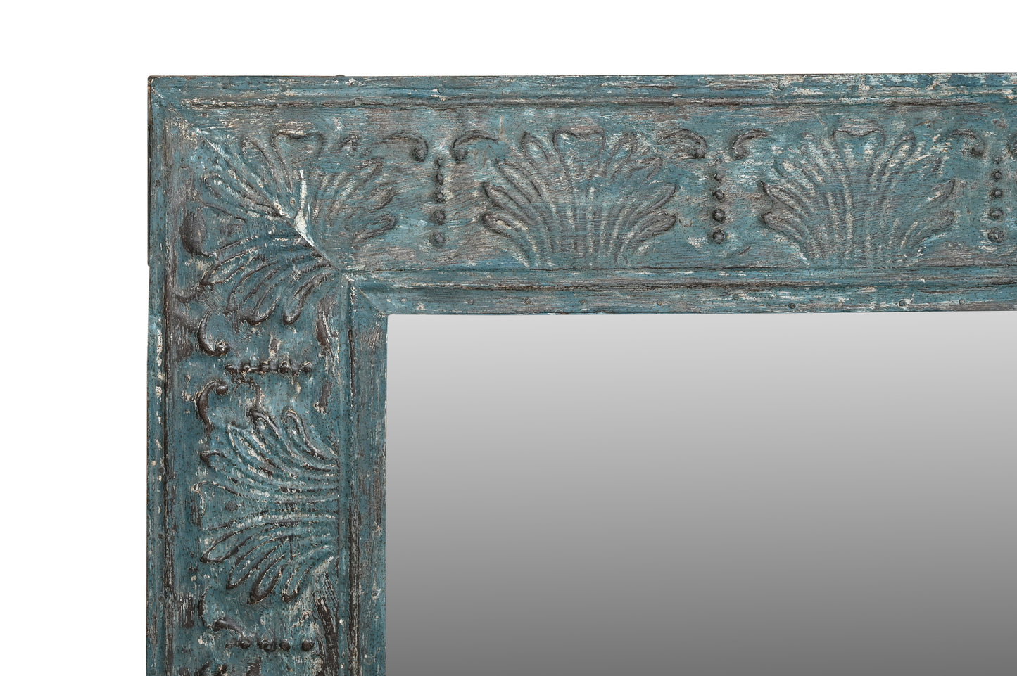 Agra - Miroir Carré 102cm Teck Recyclé Métal - Design Industriel Vintage - Sarrva