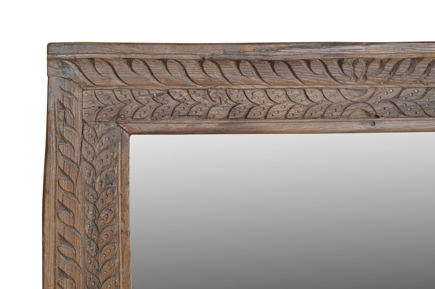 Kota - Miroir Rectangulaire en Teck Recyclé 113x74cm - Artisanal Vintage Indien - Sarrva
