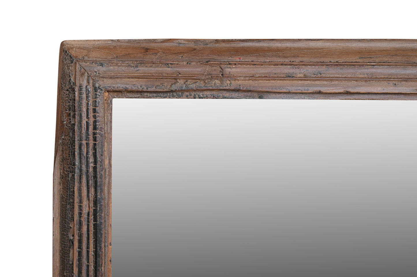 Miroir Rectangulaire 112x93cm Teck Recyclé - Artisanal Vintage Indien - Sarrva