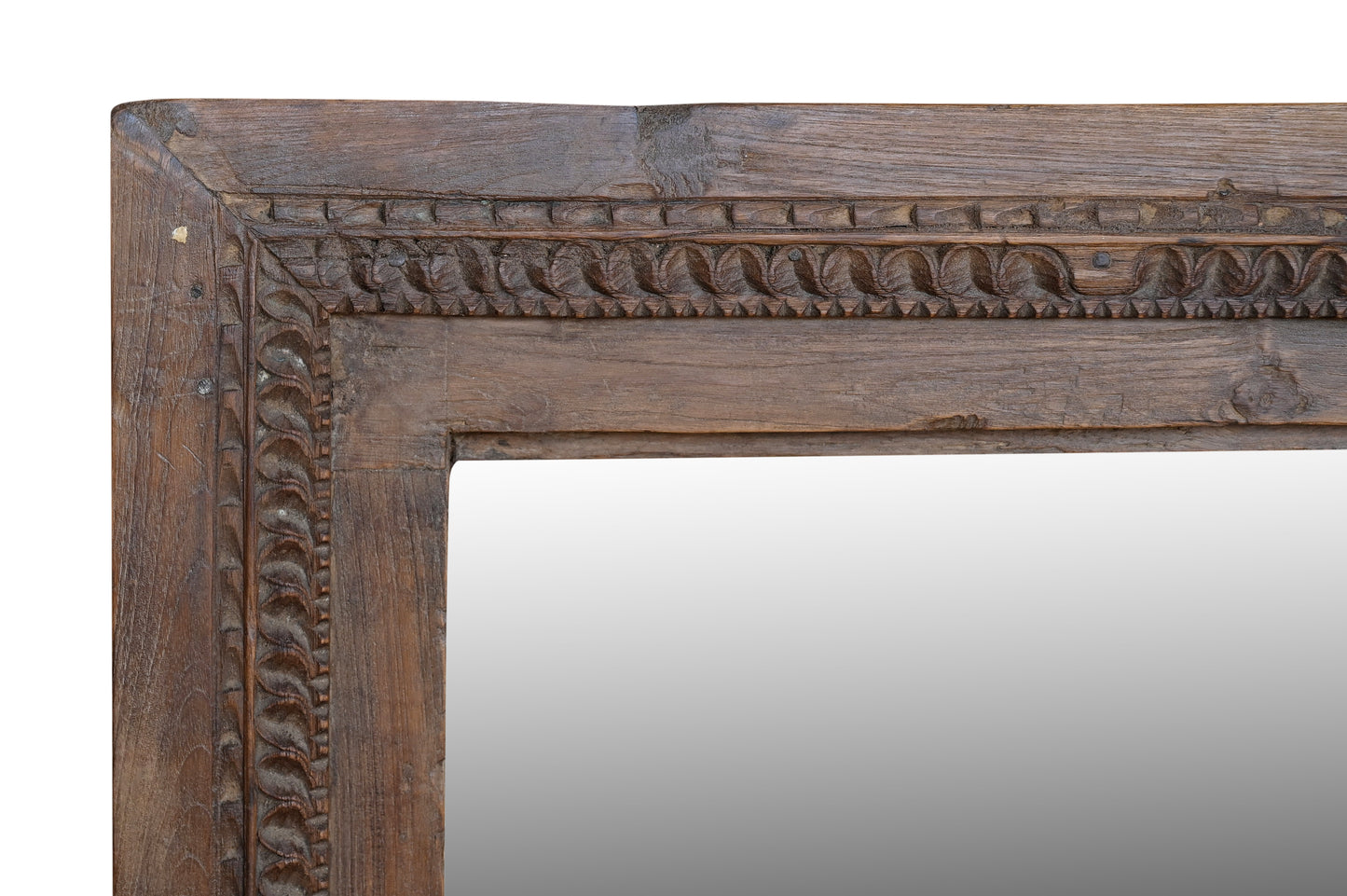 Pushkar - Miroir Rectangulaire en Teck Recyclé 110x80cm - Artisanal Vintage Indien - Sarrva