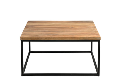 Bruges- Table Basse Carrée 80cm Bois Manguier Massif - Design Contemporain - Sarrva