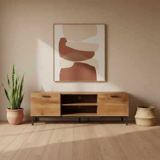 Cologne - Meuble TV en acacia massif 140 cm - Sarrva