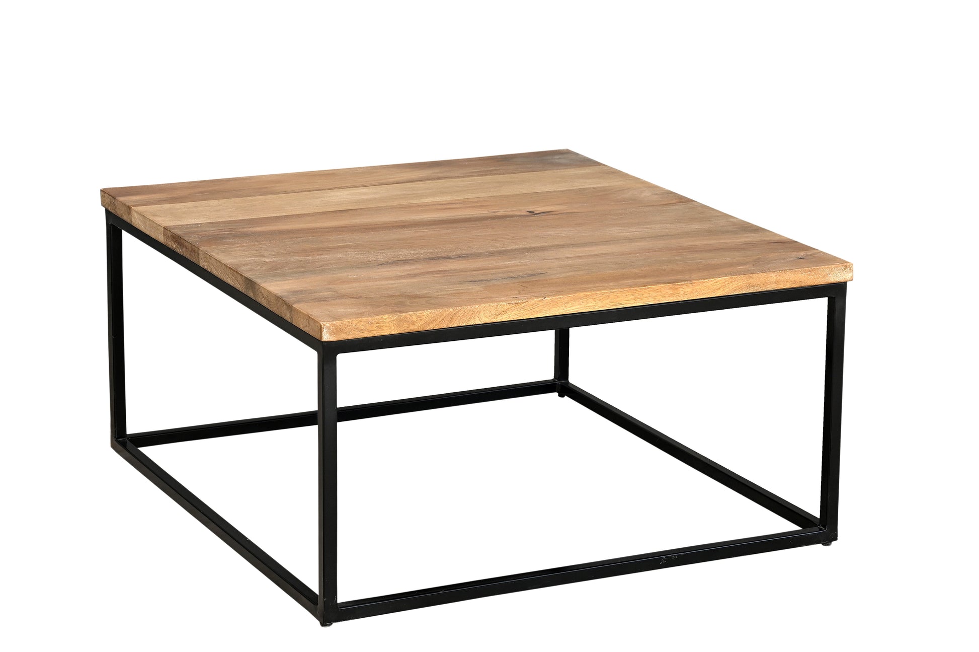 Bruges- Table Basse Carrée 80cm Bois Manguier Massif - Design Contemporain - Sarrva