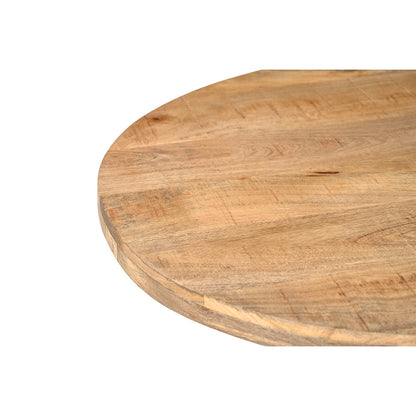 Lisbonne -Table à Manger Ronde en manguier massif 120 cm- Pieds Métal Noir Style Industriel - Sarrva