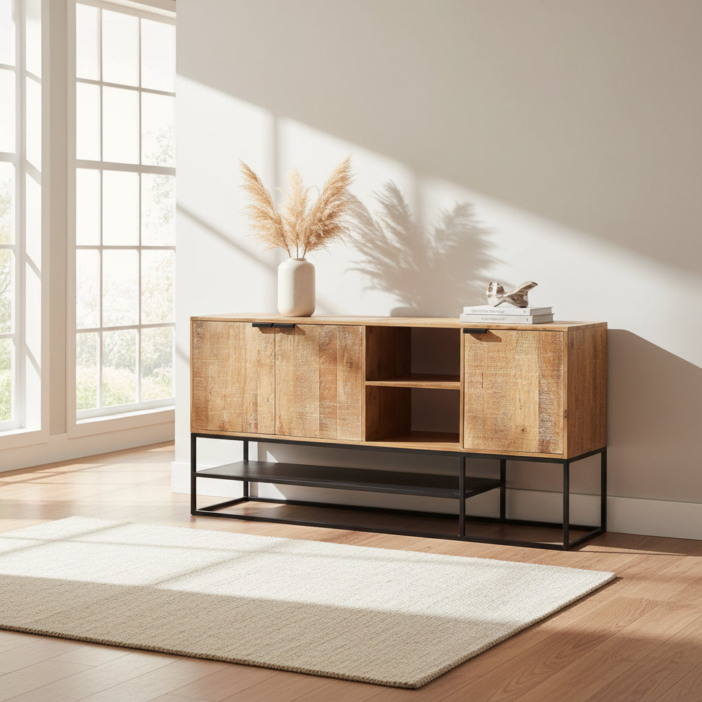 Turin - Buffet/ Meuble TV en manguier massif 180 cm - Sarrva