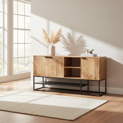 Turin - Buffet/ Meuble TV en manguier massif 180 cm - Sarrva