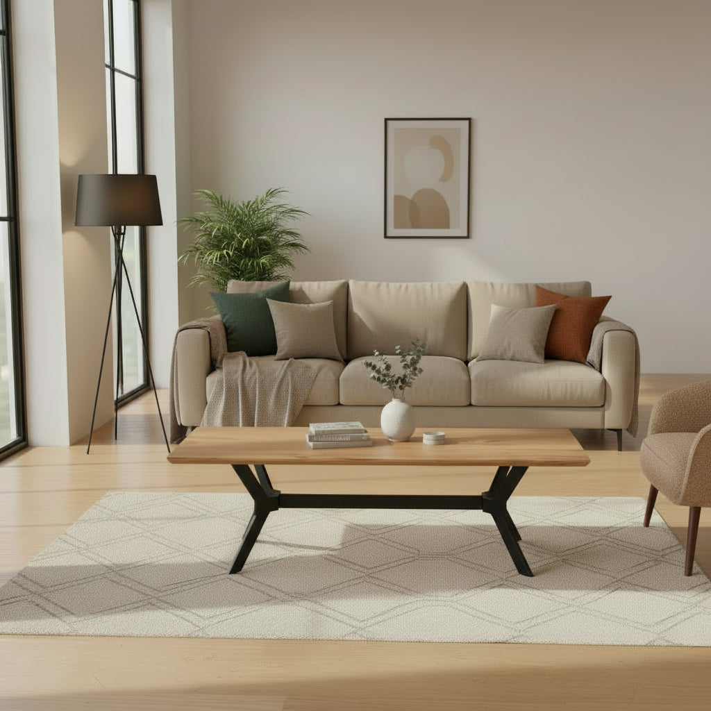 Munich - Table basse en acacia massif 130 cm - Sarrva