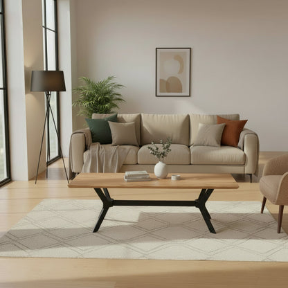 Munich - Table basse en acacia massif 130 cm - Sarrva