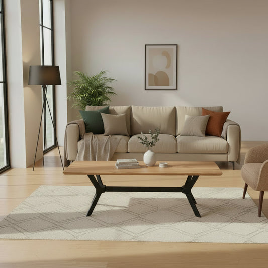Munich - Table basse en acacia massif 130 cm - Sarrva