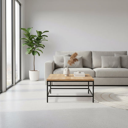 Bruxelles - Table basse en manguier massif 80 cm - Sarrva