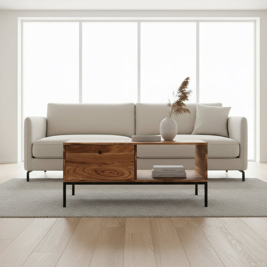 Anvers - Table basse en acacia massif 108 cm - Sarrva