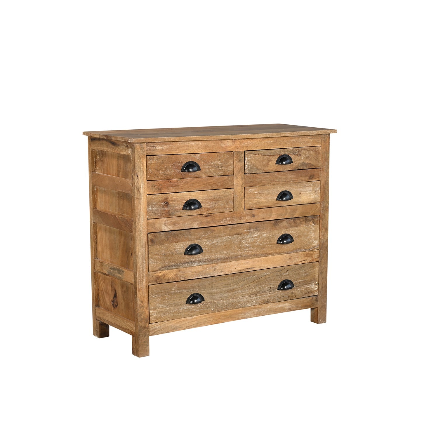 Commode 100cm 6 Tiroirs Manguier Massif - Grand Rangement Chambre NAGORE | Artisanal Sarrva - Sarrva