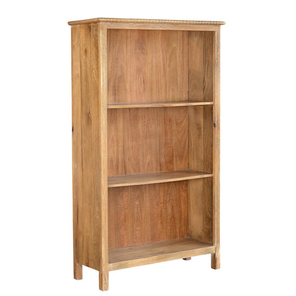 Catane - Bibliothèque Sculptée 110cm Bois Manguier - 2 Étagères Collection NAGORE - Sarrva