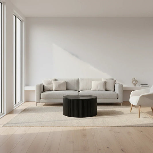 Ibiza - Table basse ronde en manguier massif 80 cm - Sarrva