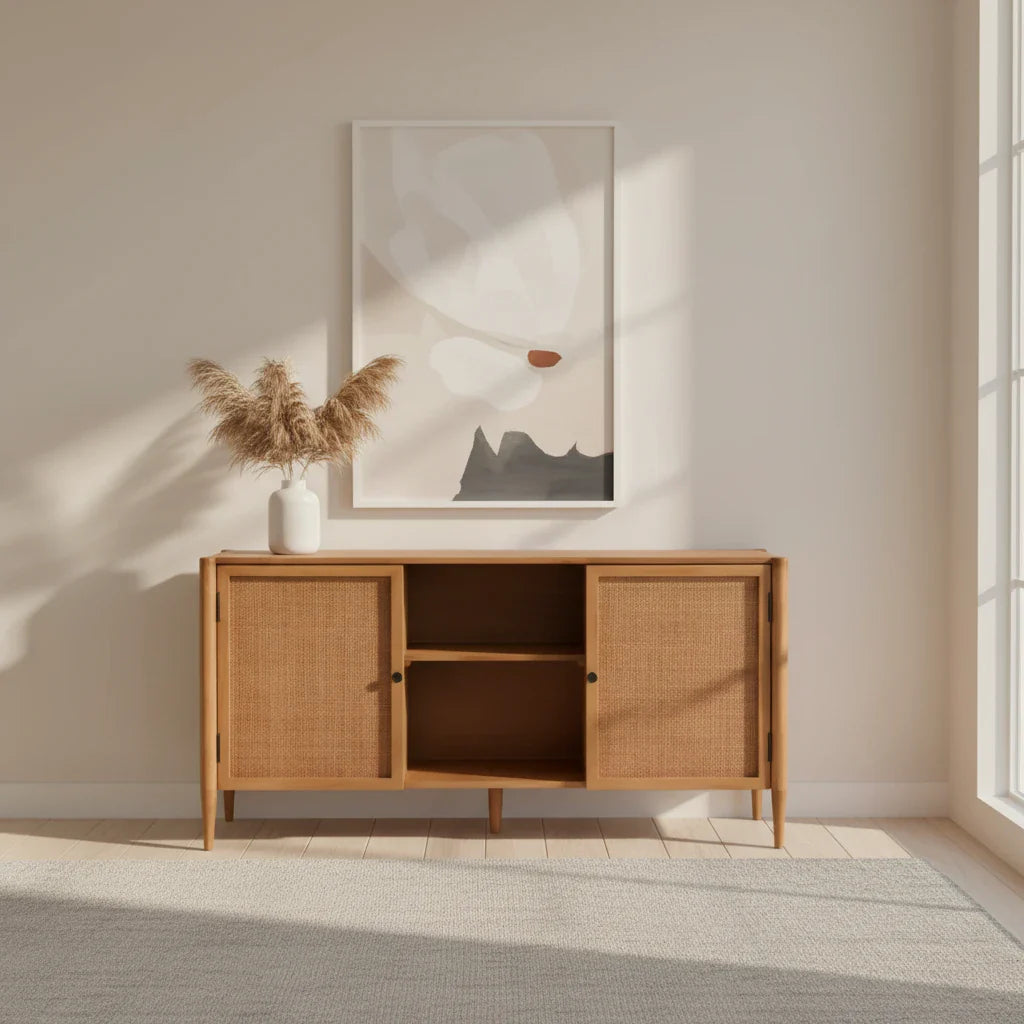 Corfu - Meuble TV en manguier massif 140 cm - Sarrva