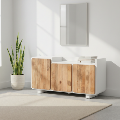 Malaga - Buffet en manguier massif et MDF 160 cm - Sarrva