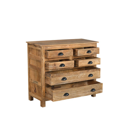 Commode 100cm 6 Tiroirs Manguier Massif - Grand Rangement Chambre NAGORE | Artisanal Sarrva - Sarrva