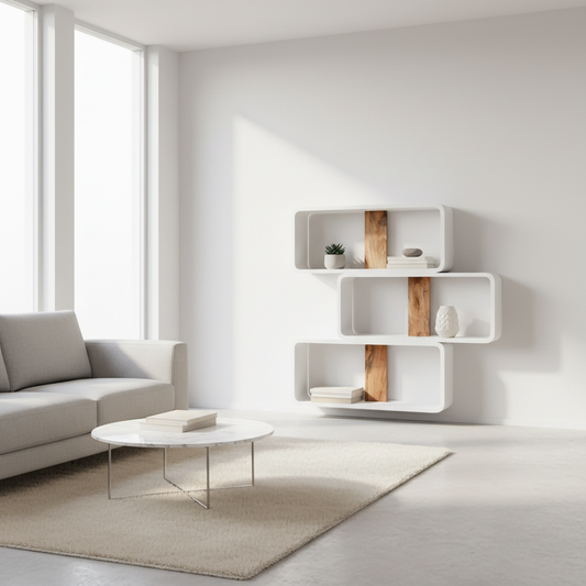 Malaga - Bibliothèque en manguier massif et MDF 140cm - Sarrva