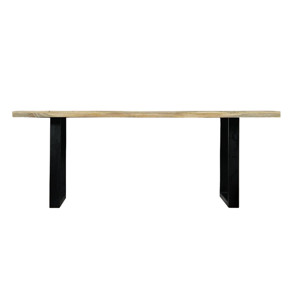 Faro - Table à Manger en manguier massif et métal noir 180 cm - Sarrva