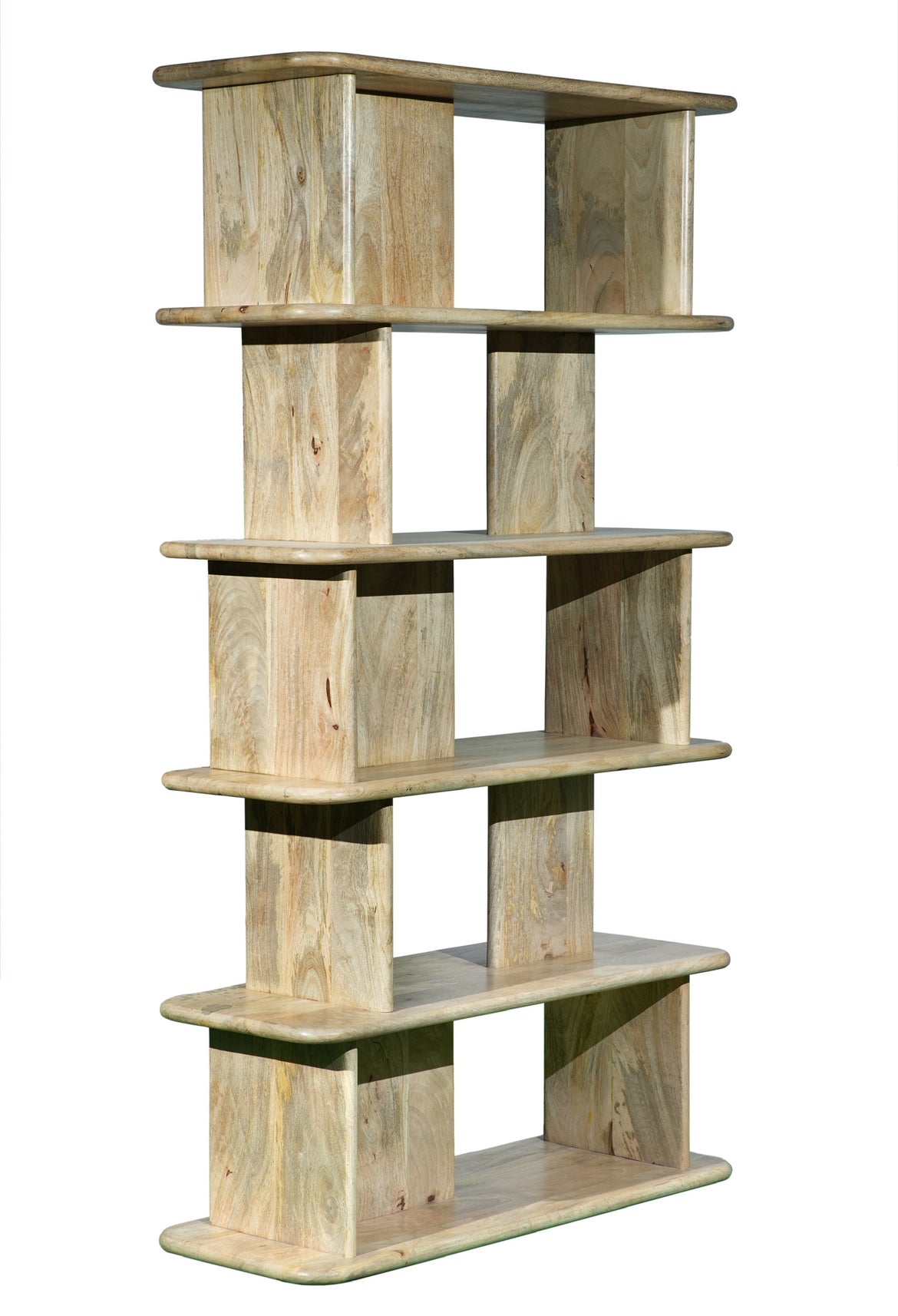 Helsinki- Étagère Bibliothèque 100cm Bois Manguier - Design Contemporain Scandinave - Sarrva