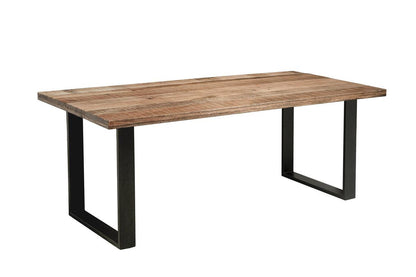 Faro - Table à Manger en manguier massif et métal noir 180 cm - Sarrva