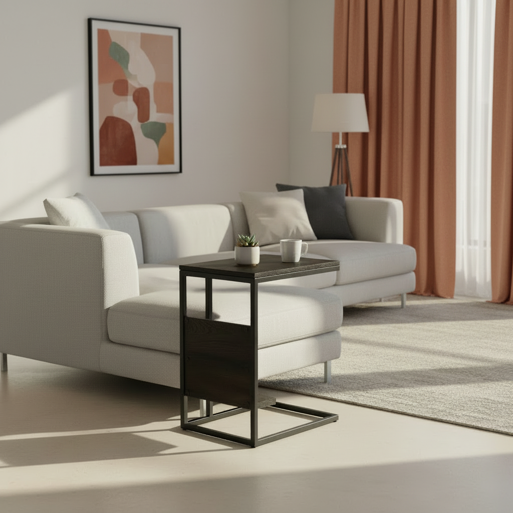 Table d'Appoint Bout de Canapé Bois Manguier - Design Moderne Compact - Sarrva