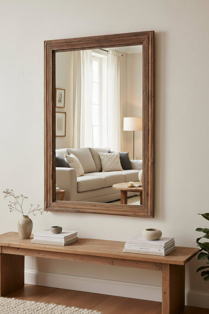 Mandawa — Miroir Rectangulaire en Teck Recyclé 121 × 78 cm