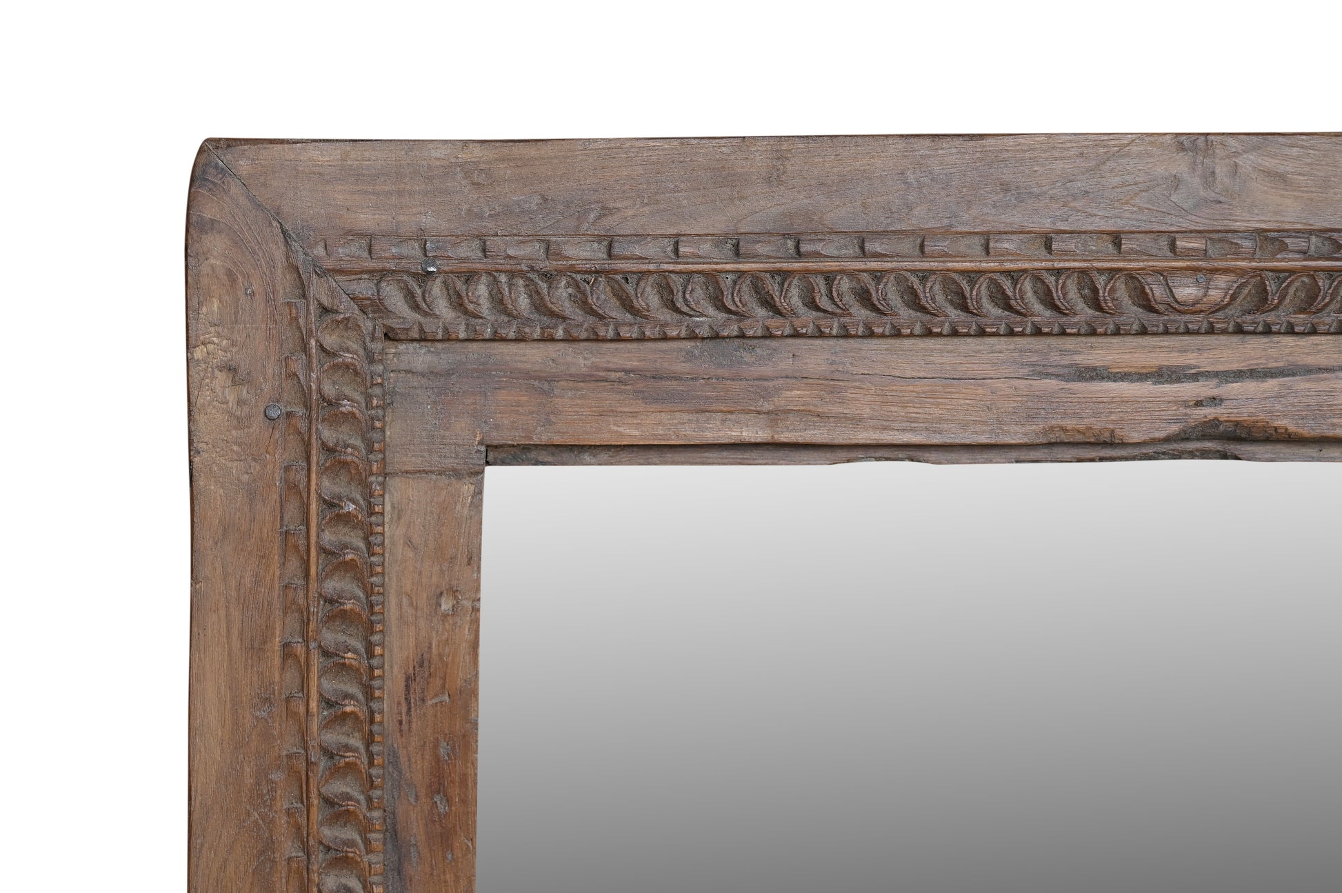 Bikaner - Miroir Rectangulaire 114x87cm Teck Recyclé - Artisanal Vintage Indien - Sarrva