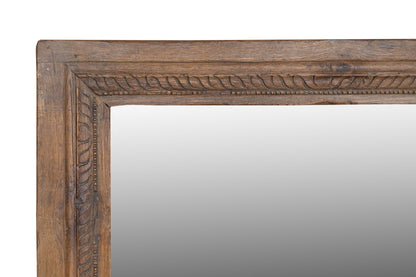 Bengalore - Miroir Rectangulaire en Teck Recyclé 118x74cm - Artisanal Vintage Indien - Sarrva