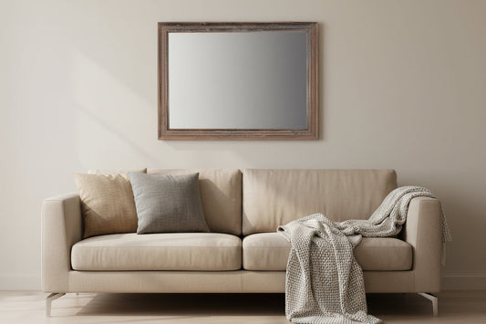 Miroir Rectangulaire 112x93cm Teck Recyclé - Artisanal Vintage Indien - Sarrva