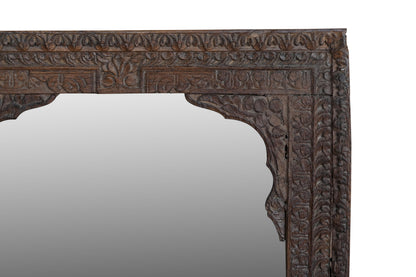 Petit Miroir 81x47cm Teck Recyclé - Artisanal Vintage Indien - Sarrva
