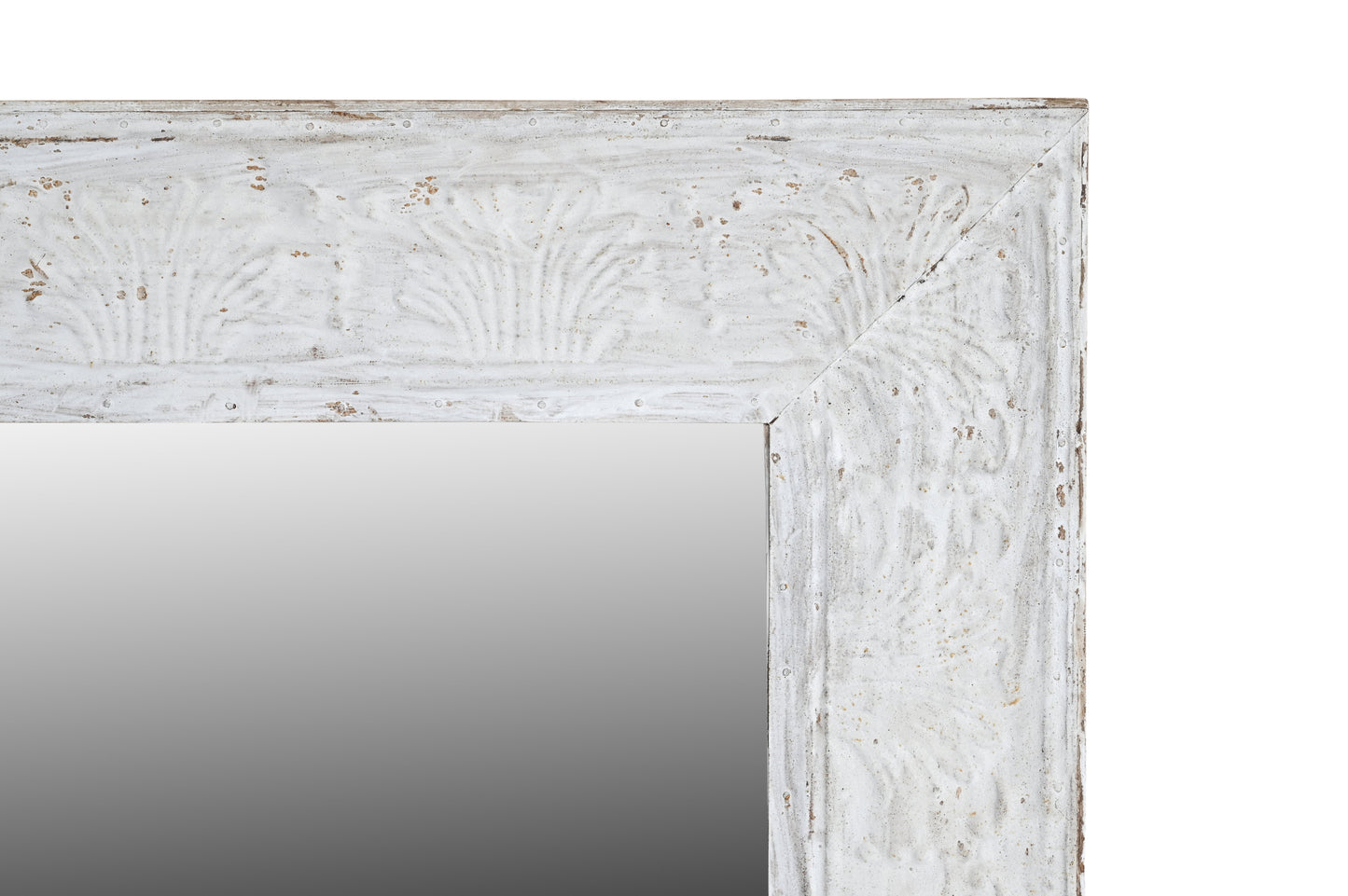 Miroir Carré 102cm Teck Recyclé Métal - Design Industriel Artisanal - Sarrva