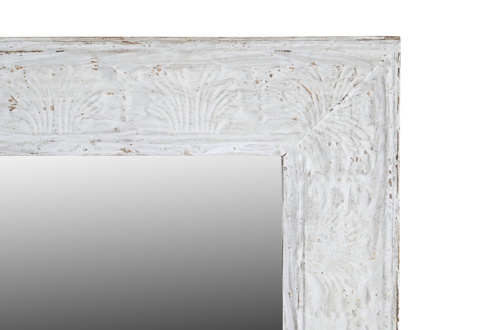 Miroir Carré 102cm Teck Recyclé Métal - Design Industriel Artisanal - Sarrva