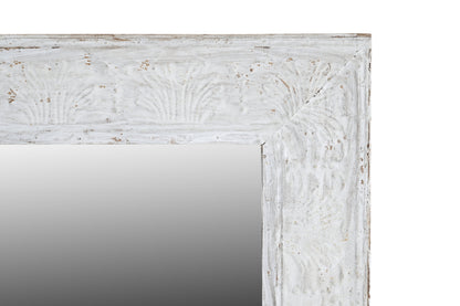 Miroir Carré 102cm Teck Recyclé Métal - Design Industriel Artisanal - Sarrva