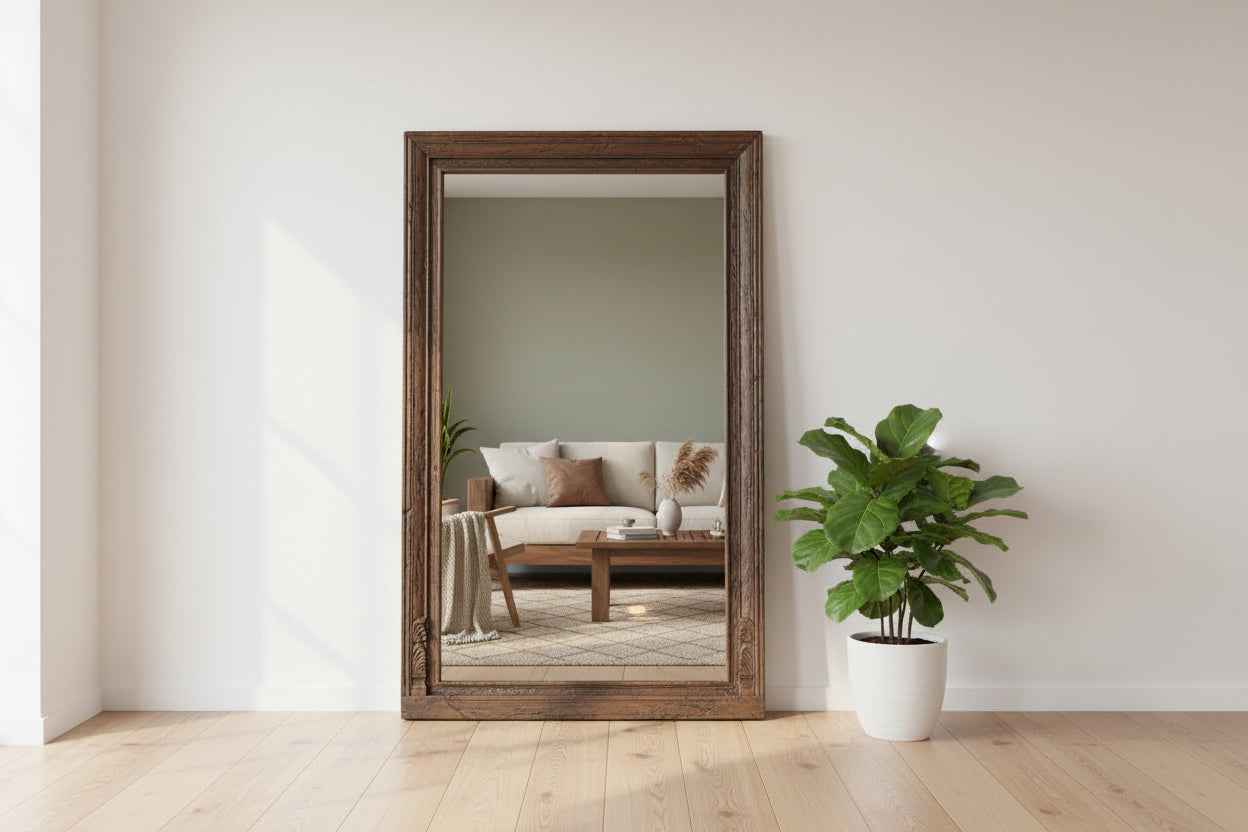 Miroir Rectangulaire 180x80cm Bois Massif - Design Contemporain Déco Murale - Sarrva