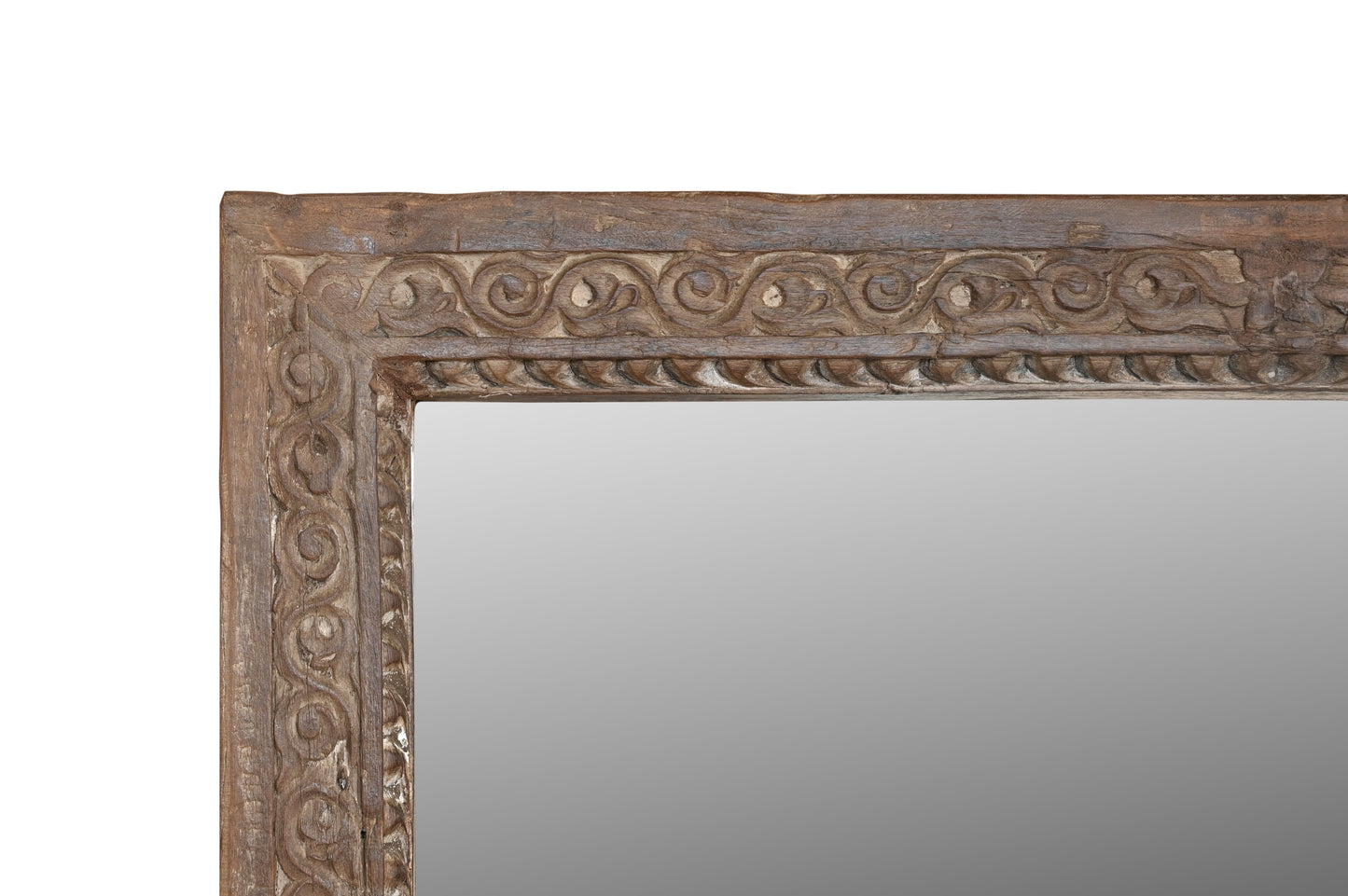 Madras - Grand Miroir en Teck Recyclé 161x97cm - Design Artisanal Ethnique Vintage - Sarrva