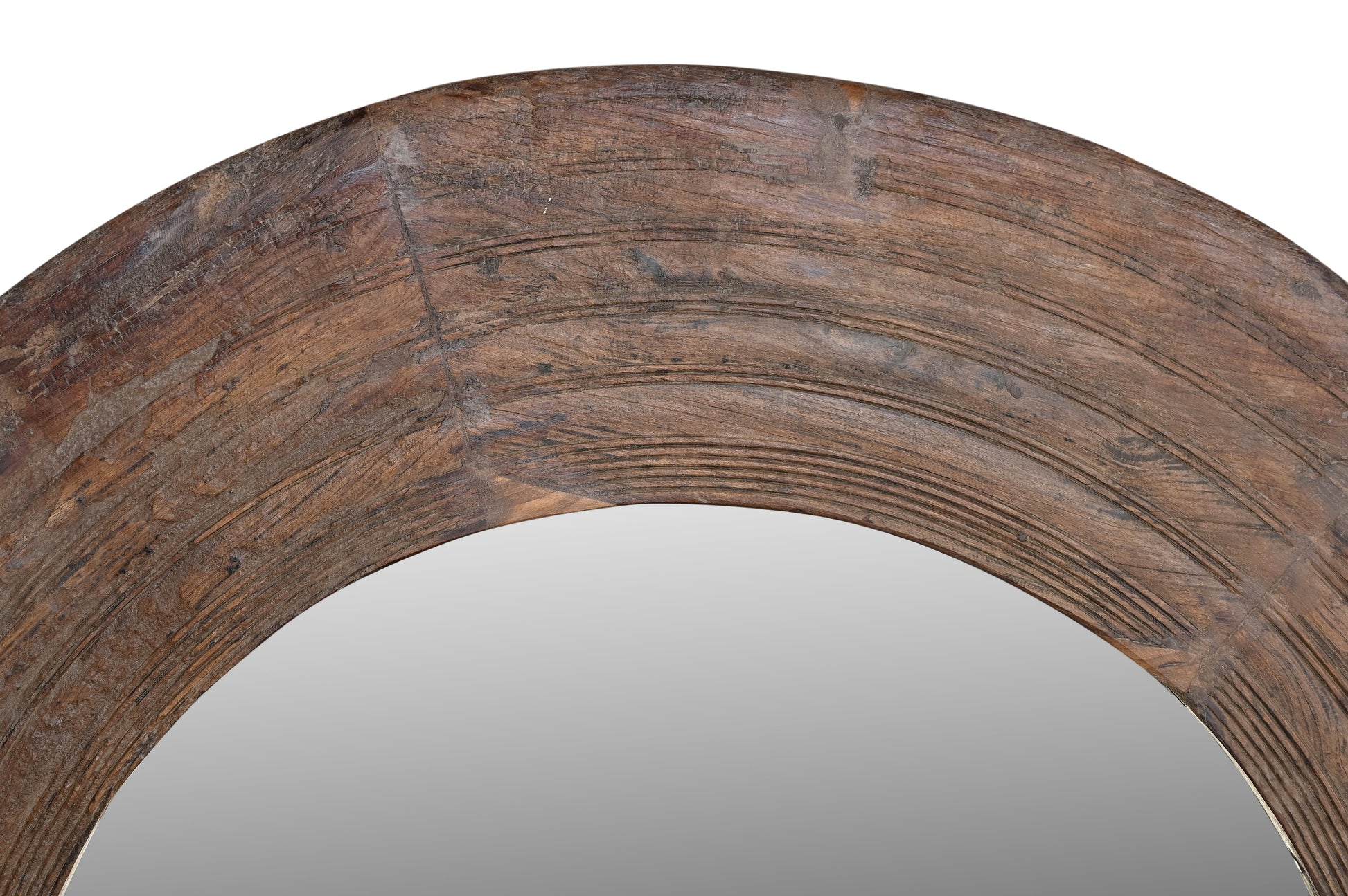 Jaipur - Miroir Rond en Teck Recyclé 135cm - Pièce Unique Artisanale - Sarrva
