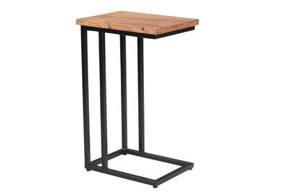 Table d'Appoint Bout de Canapé 40cm Bois Manguier - Métal Noir Collection KALIA - Sarrva