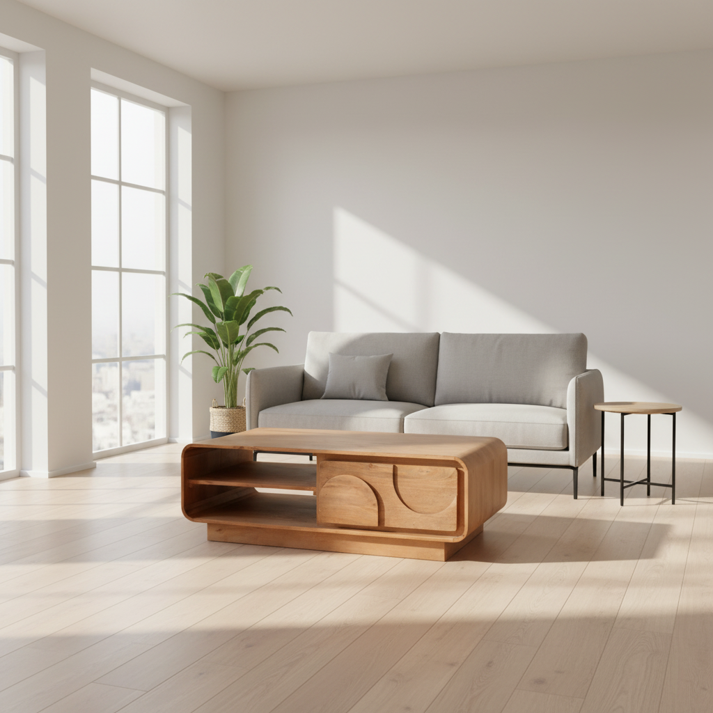 Oslo - Table basse en manguier massif 120 cm - Sarrva