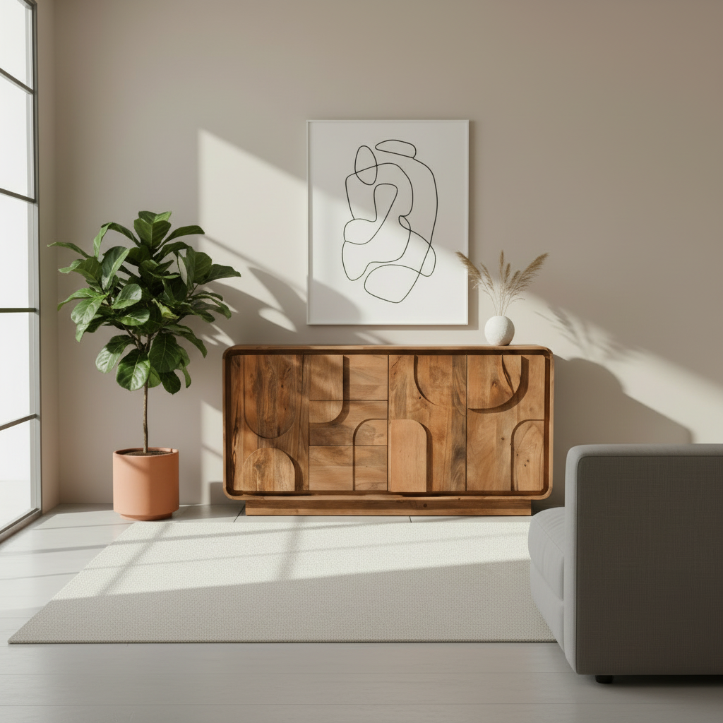 Oslo - Buffet en manguier massif 160 cm - Sarrva