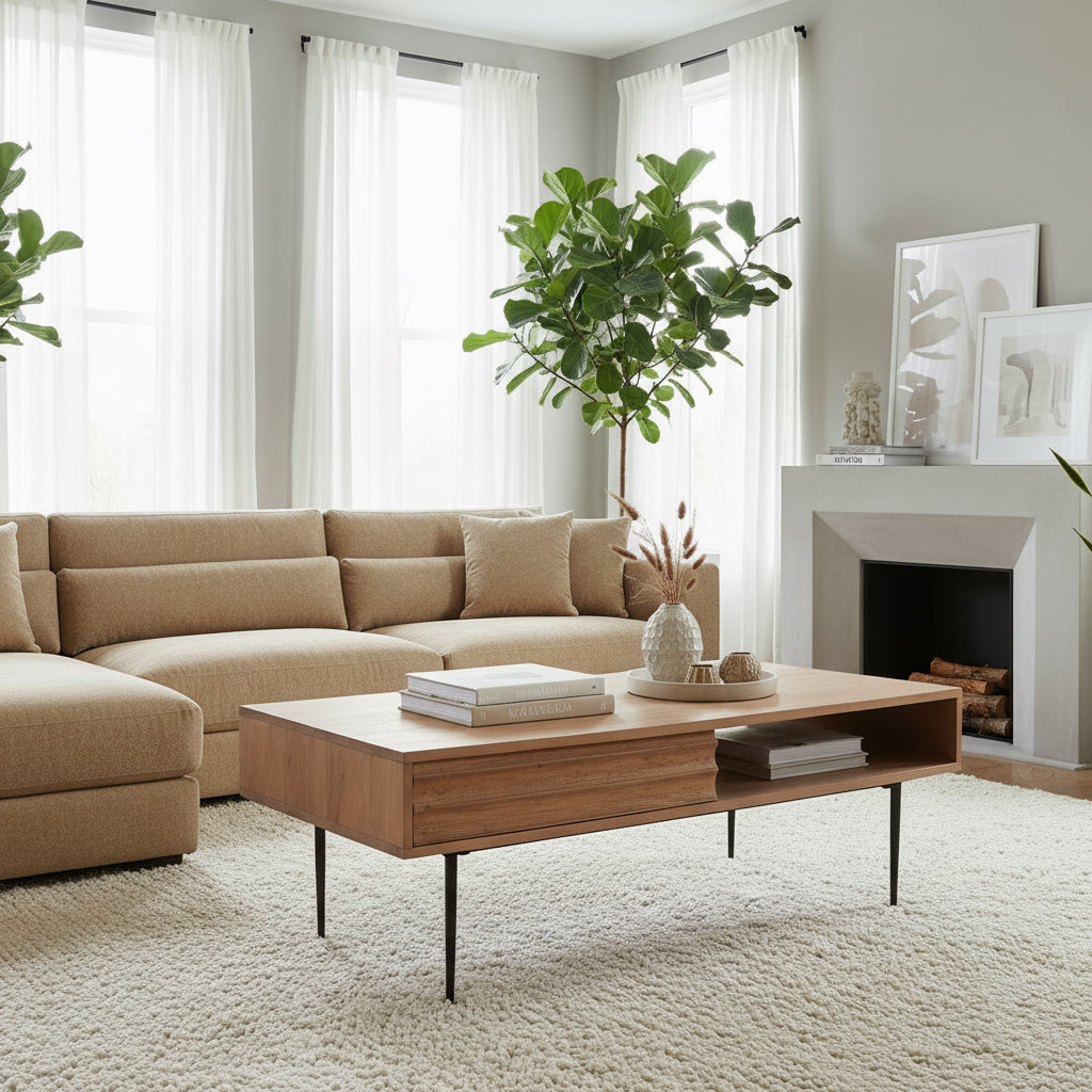 Nice - Table basse en manguier massif  120 cm - Sarrva