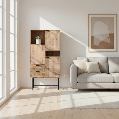 Barcelone - Buffet Vaisselier en manguier massif 90 cm - Sarrva