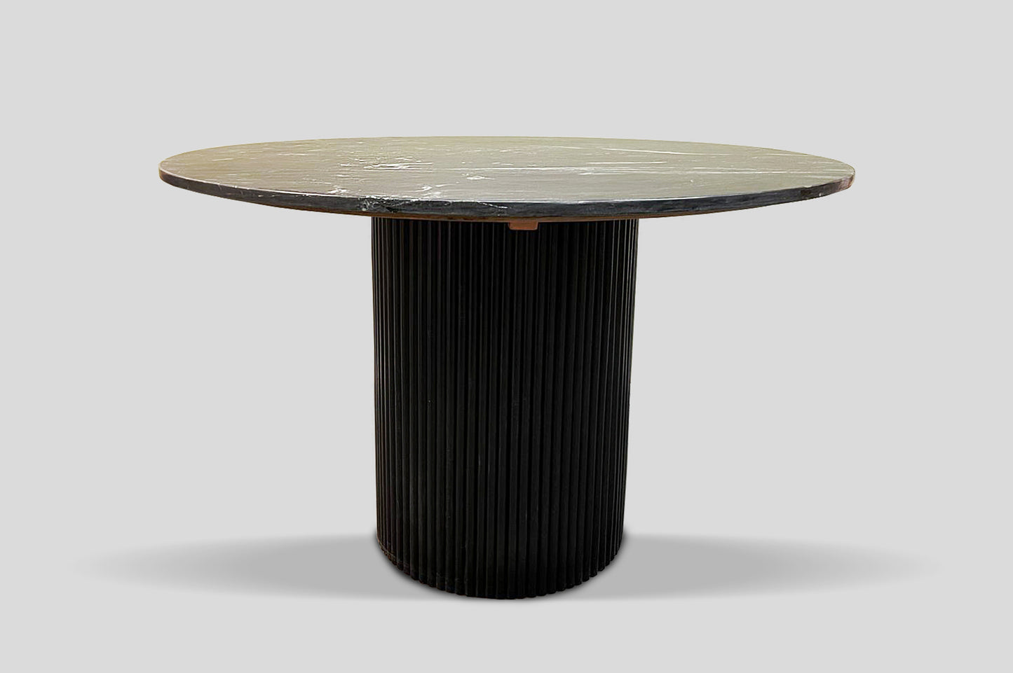 Ibiza- Table à Manger ronde en manguier et marbre noir 120cm - Sarrva